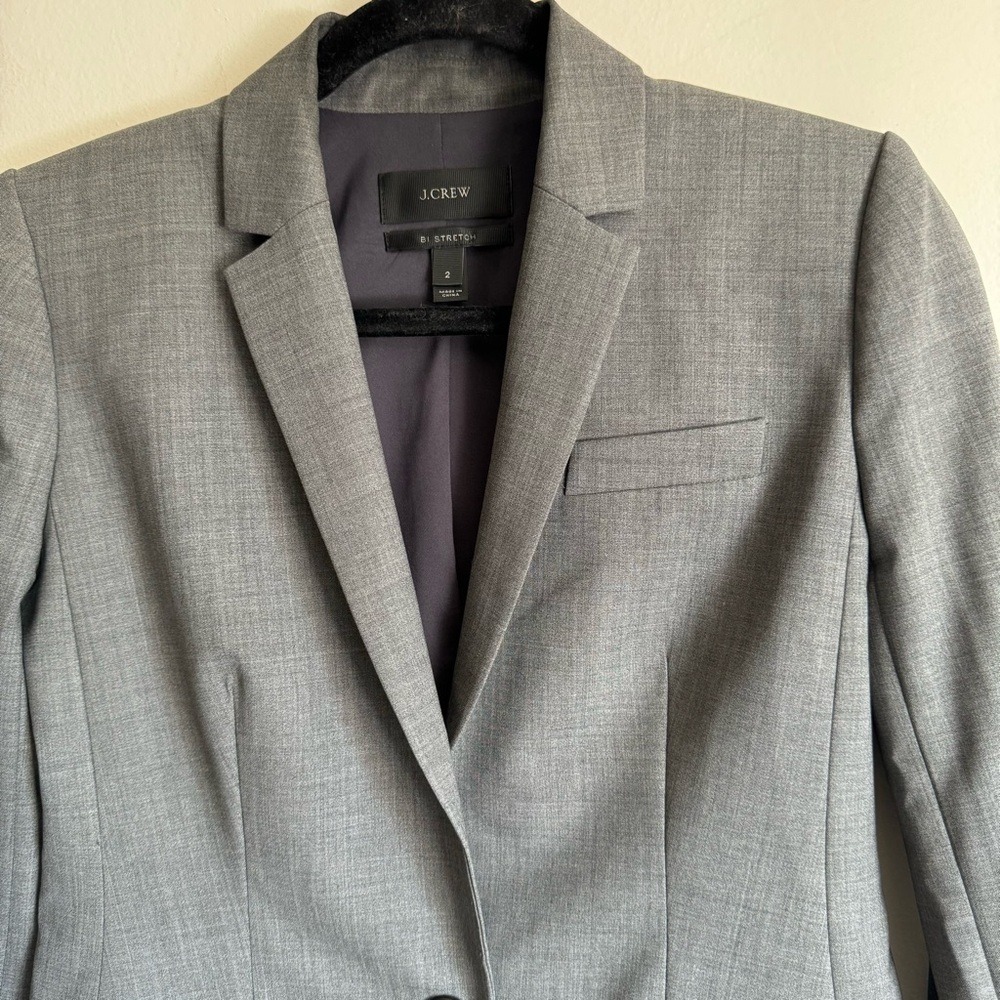 J CREW Campbell blazer gray wool Tollegno 1900 made in Italy Bi-Stretch Size 2 - Picture 4 of 12